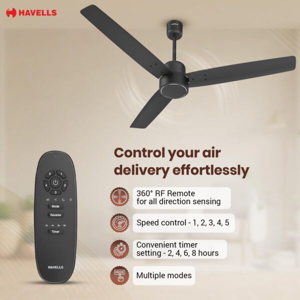 Havells FAB BLDC Ceiling Fan, 350 RPM, Reverse Rotation, 4 Modes - Image 3
