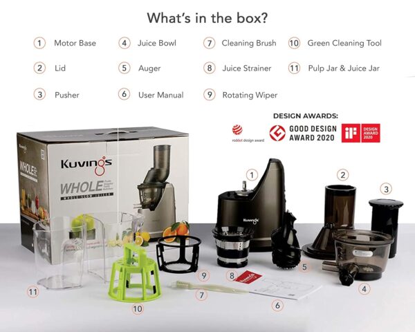 Kuvings B1700 Phantom Professional Cold Press Whole Slow Juicer - Image 5