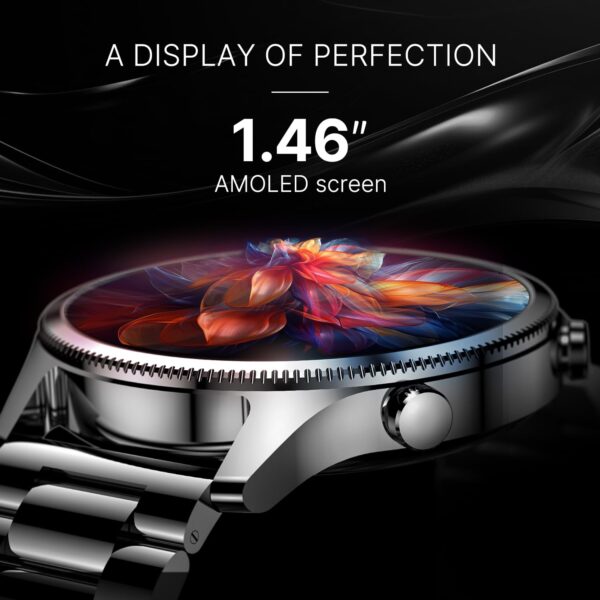 Noise Halo Plus Elite Edition Smartwatch with 1.46" Super AMOLED Display, Stainless Steel Finish Metallic Straps, 4-Stage Sleep Tracker, Smart Watch for Men and Women (Elite Blue) - Image 5