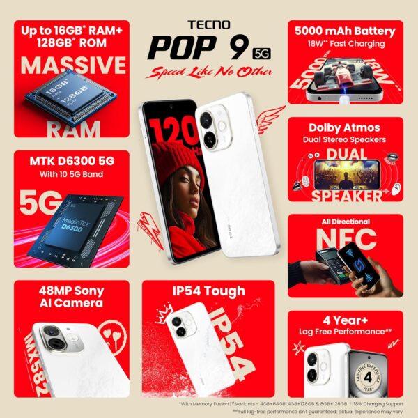 Tecno POP 9 5G SmartPhone - Image 4