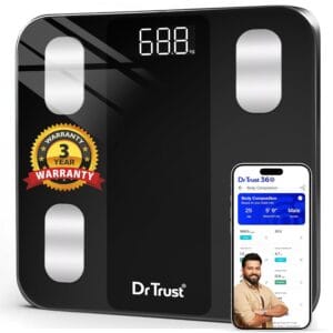 Dr Trust USA 526 Legend BMI Weight Scale & Body Fat Analyzer with IOS/Android App Sync,14 Essential Composition Metrics Weighing Machine for Home Health Monitoring