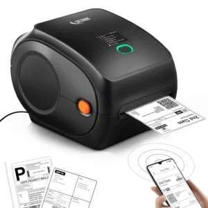 SEZNIK Shakti Bluetooth shipping label printer with 4×6 thermal label printing, inkless technology, mobile and laptop connectivity
